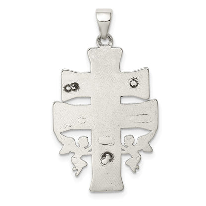 Sterlingsilber Antikisiert Mini Caravaca Kruzifix Anhänger