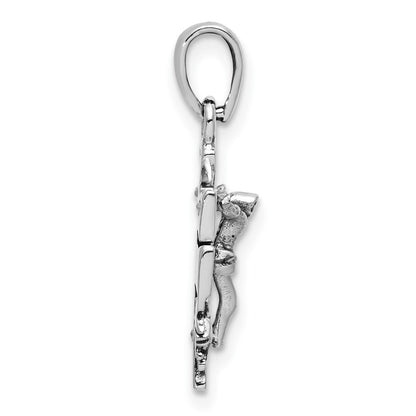 Sterlingsilber Antikisiert Mini Inri Kruzifix Anhänger