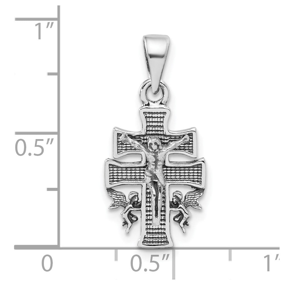 Sterlingsilber Antikisiert Mini Inri Kruzifix Anhänger