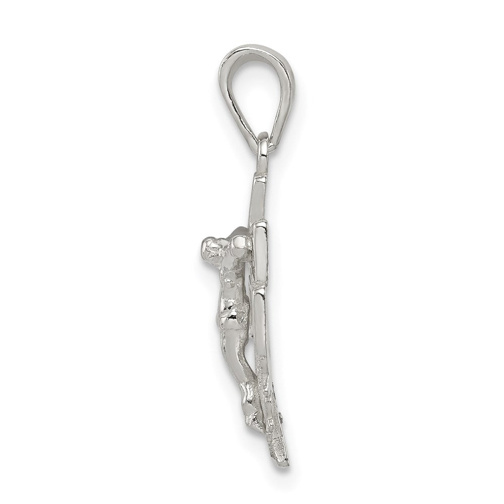 Sterlingsilber Poliert Mini Inri Kruzifix Anhänger