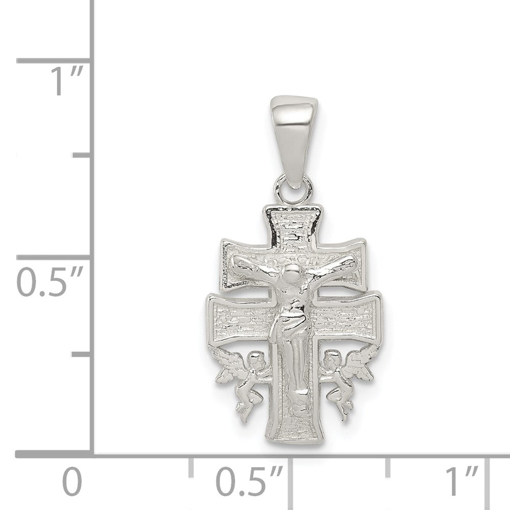 Sterlingsilber Poliert Mini Inri Kruzifix Anhänger