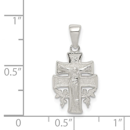 Sterlingsilber Poliert Mini Inri Kruzifix Anhänger