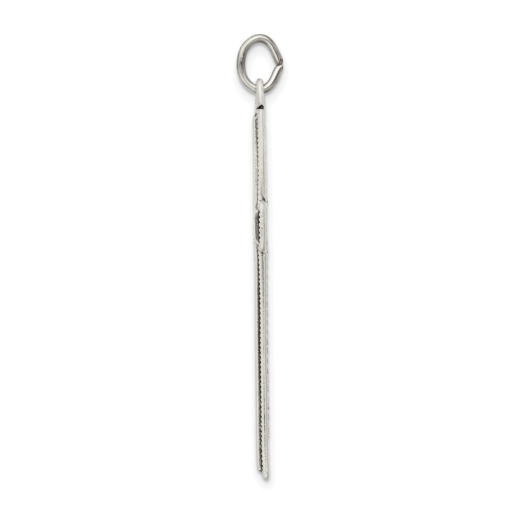 Sterlingsilber Oxidiert Kreuz mit Gebet auf Rückseite Anhänger