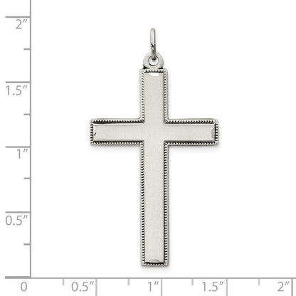Sterlingsilber Oxidiert Kreuz mit Gebet auf Rückseite Anhänger