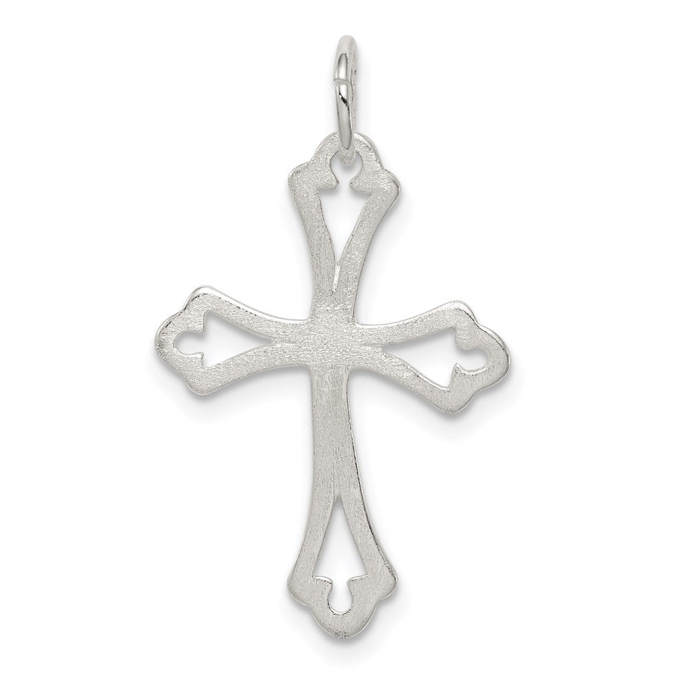 Sterlingsilber Strukturiert Diamantiert Lasergraviert-cut Kreuz Anhänger