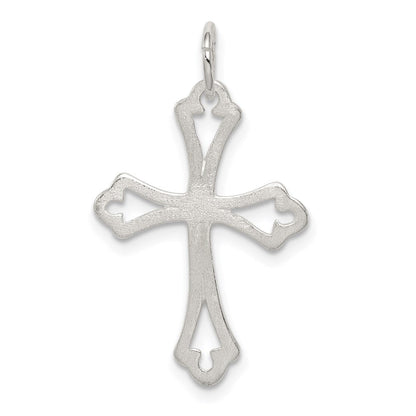Sterlingsilber Strukturiert Diamantiert Lasergraviert-cut Kreuz Anhänger