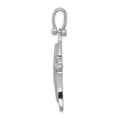 Sterlingsilber Rhodiniert Gebürstet/polished Kreuz Anhänger