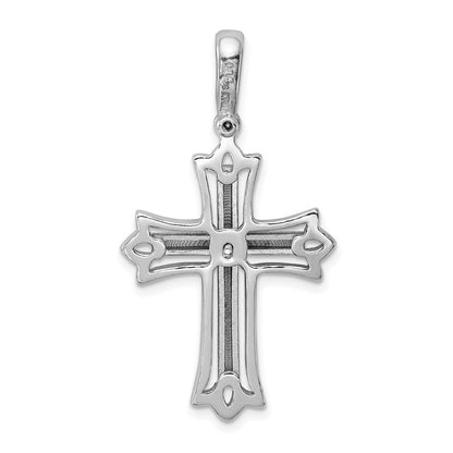 Sterlingsilber Rhodiniert Gebürstet/polished Kreuz Anhänger