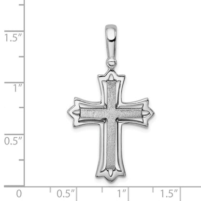 Sterlingsilber Rhodiniert Gebürstet/polished Kreuz Anhänger