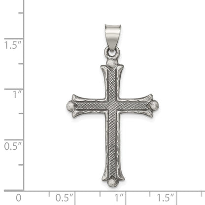 Sterlingsilber Antikisiert, Poliert und Gebürstet Lateinisch Kreuz Anhänger