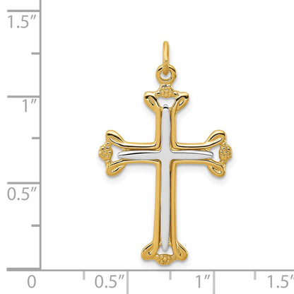 Sterlingsilber Rhodiniert & Goldfarben Kreuz Anhänger
