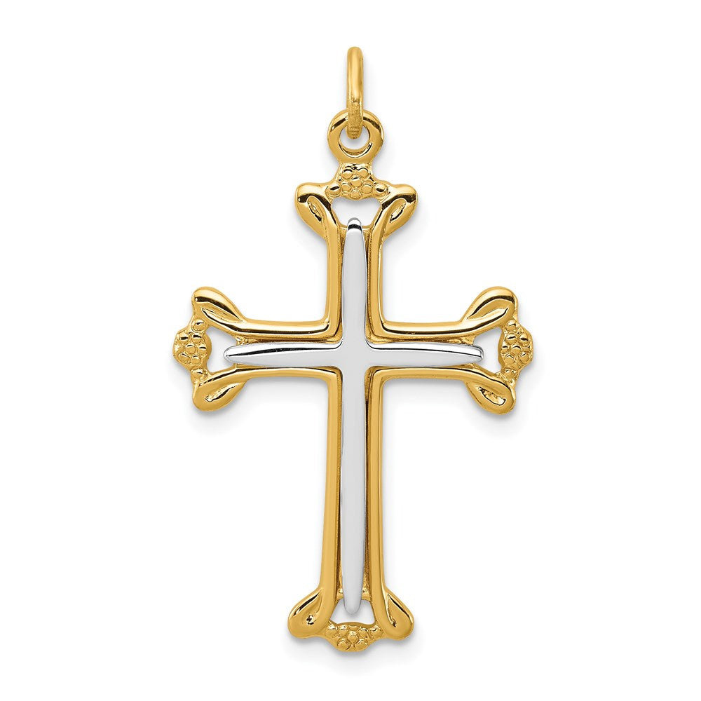 Sterlingsilber Rhodiniert & Goldfarben Kreuz Anhänger