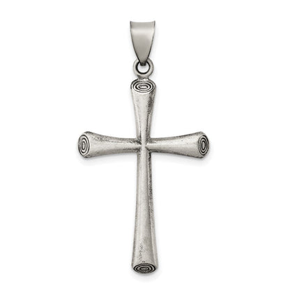Sterlingsilber Antikisiert und Gebürstet Lateinisch Kreuz Anhänger