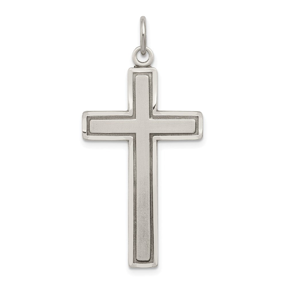 Sterlingsilber Antikisiert & Satiniert Kreuz Anhänger
