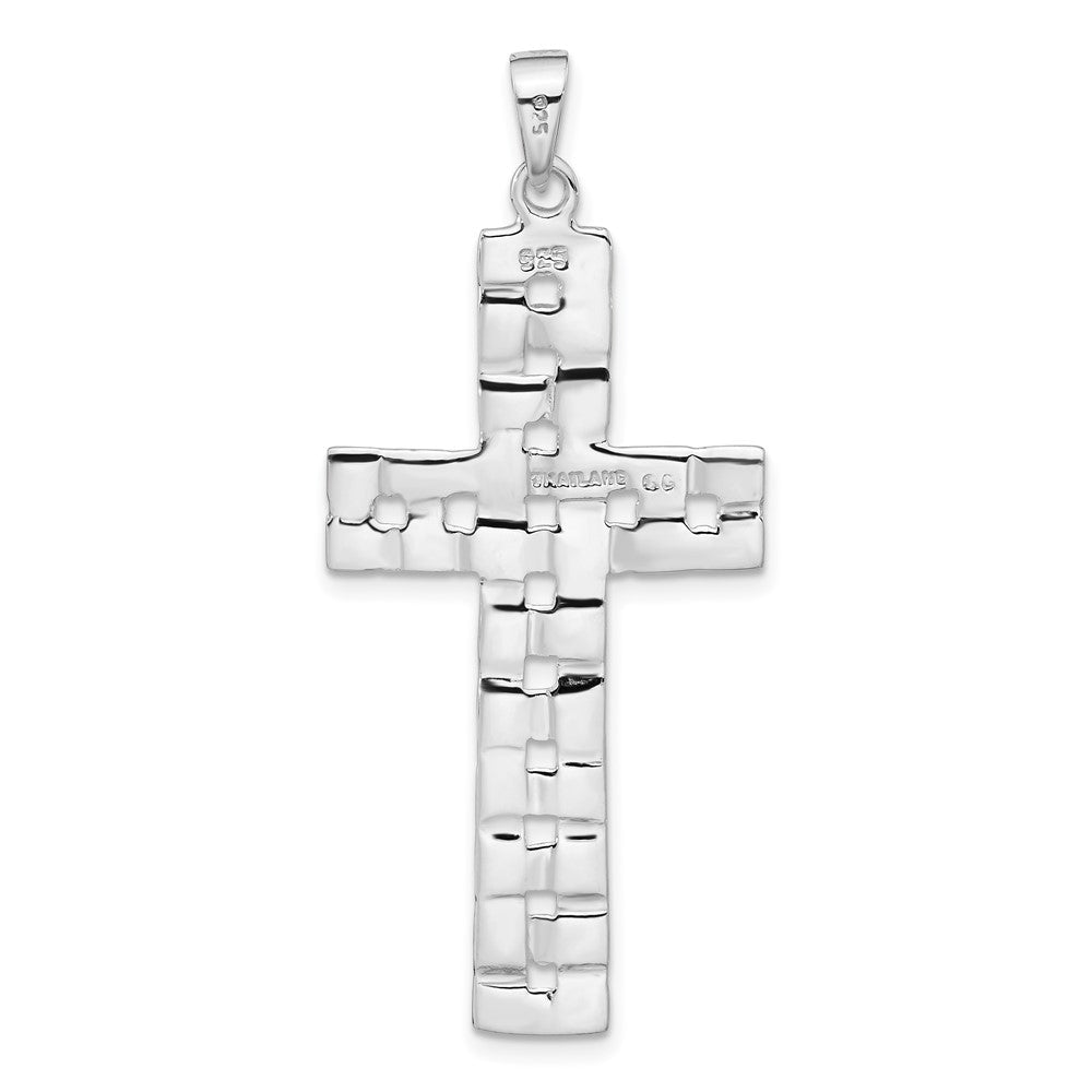 Sterlingsilber Poliert Geflochten Kreuz Anhänger