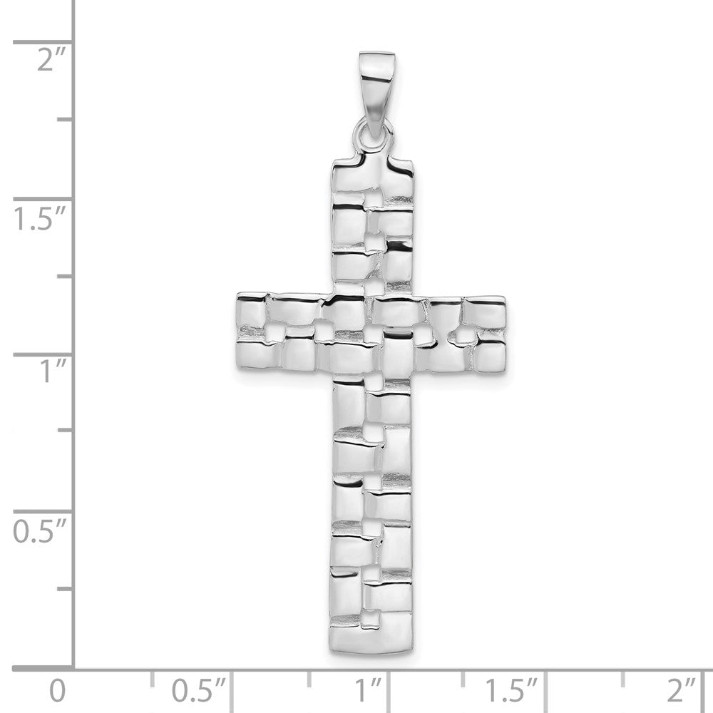 Sterlingsilber Poliert Geflochten Kreuz Anhänger