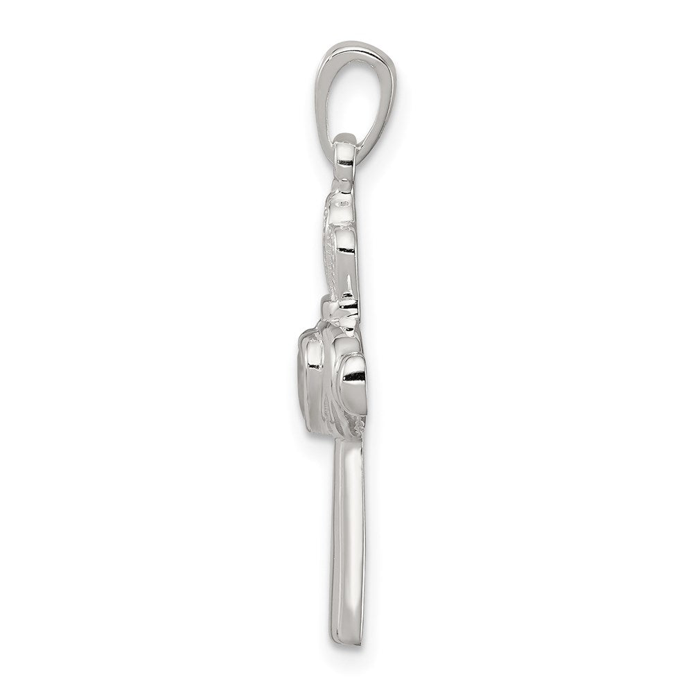 Sterlingsilber Zirkonia Herz Claddagh Kreuz Anhänger