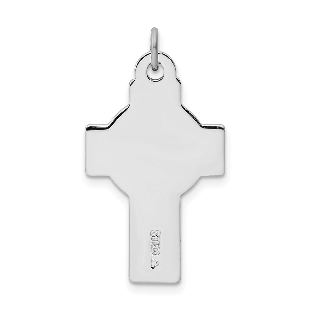 Sterlingsilber Rhodiniert & Schwarz Rhodium Design Kreuz Anhänger