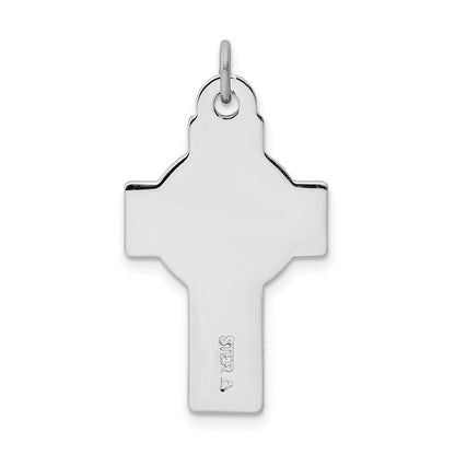 Sterlingsilber Rhodiniert & Schwarz Rhodium Design Kreuz Anhänger