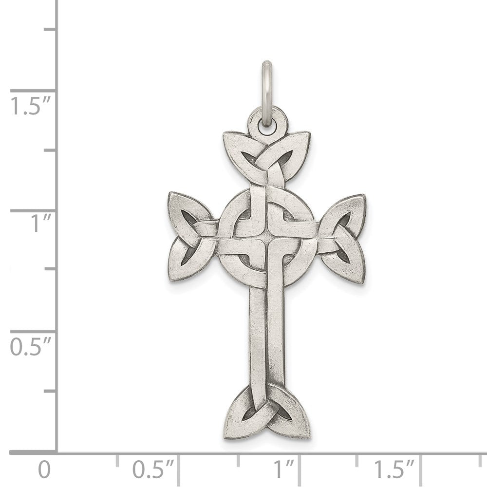 Sterlingsilber Antikisiert, Strukturiert und Gebürstet Keltisch Kreuz Anhänger
