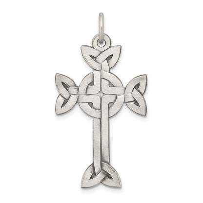 Sterlingsilber Antikisiert, Strukturiert und Gebürstet Keltisch Kreuz Anhänger