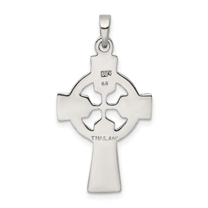 Sterlingsilber Poliert und Antikisiert Keltisch Kreuz Anhänger