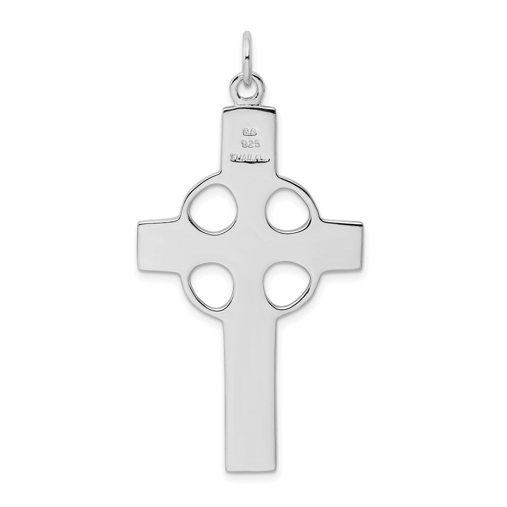 Sterlingsilber Rhodiniert Poliert Keltisch Kreuz Anhänger
