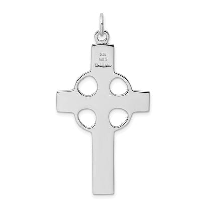 Sterlingsilber Rhodiniert Poliert Keltisch Kreuz Anhänger