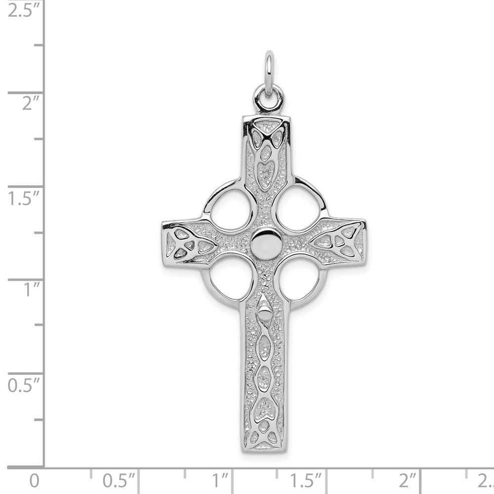 Sterlingsilber Rhodiniert Poliert Keltisch Kreuz Anhänger