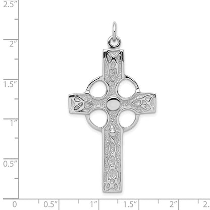 Sterlingsilber Rhodiniert Poliert Keltisch Kreuz Anhänger