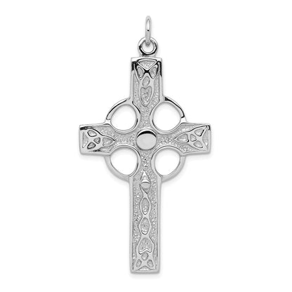 Sterlingsilber Rhodiniert Poliert Keltisch Kreuz Anhänger