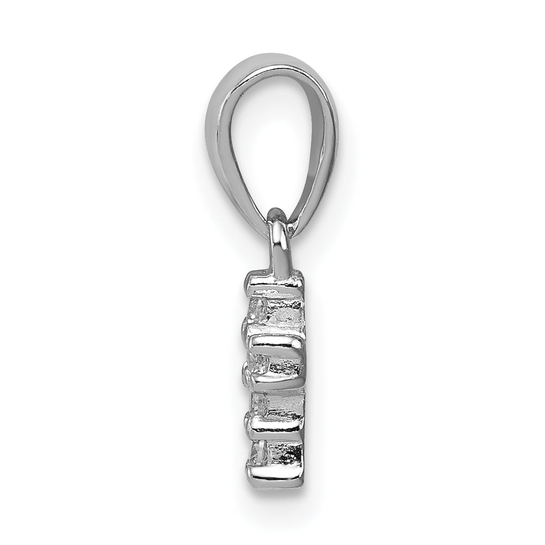 Sterlingsilber Rhodiniert Poliert Zirkonia Kreuz Anhänger