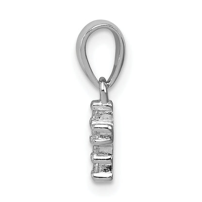 Sterlingsilber Rhodiniert Poliert Zirkonia Kreuz Anhänger