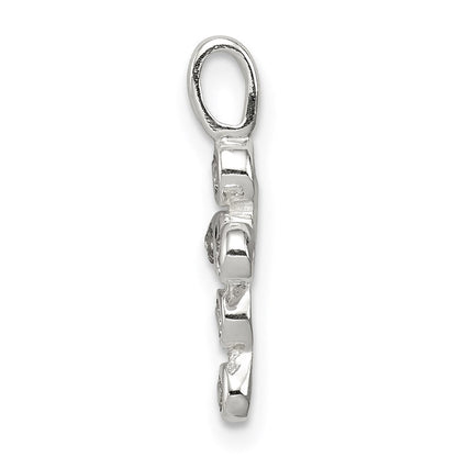 Sterlingsilber Poliert Kreuz Zirkonia Charm