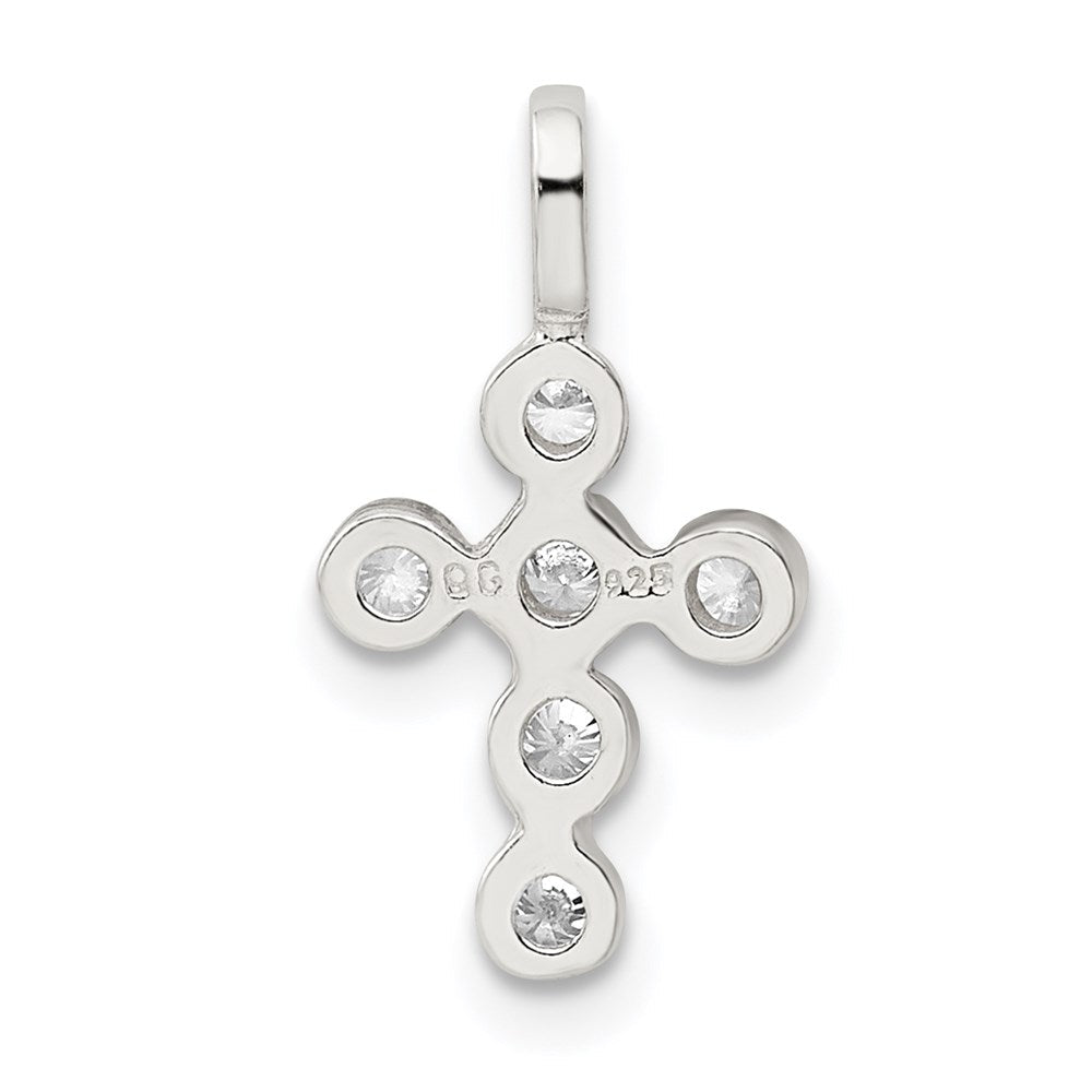 Sterlingsilber Poliert Kreuz Zirkonia Charm