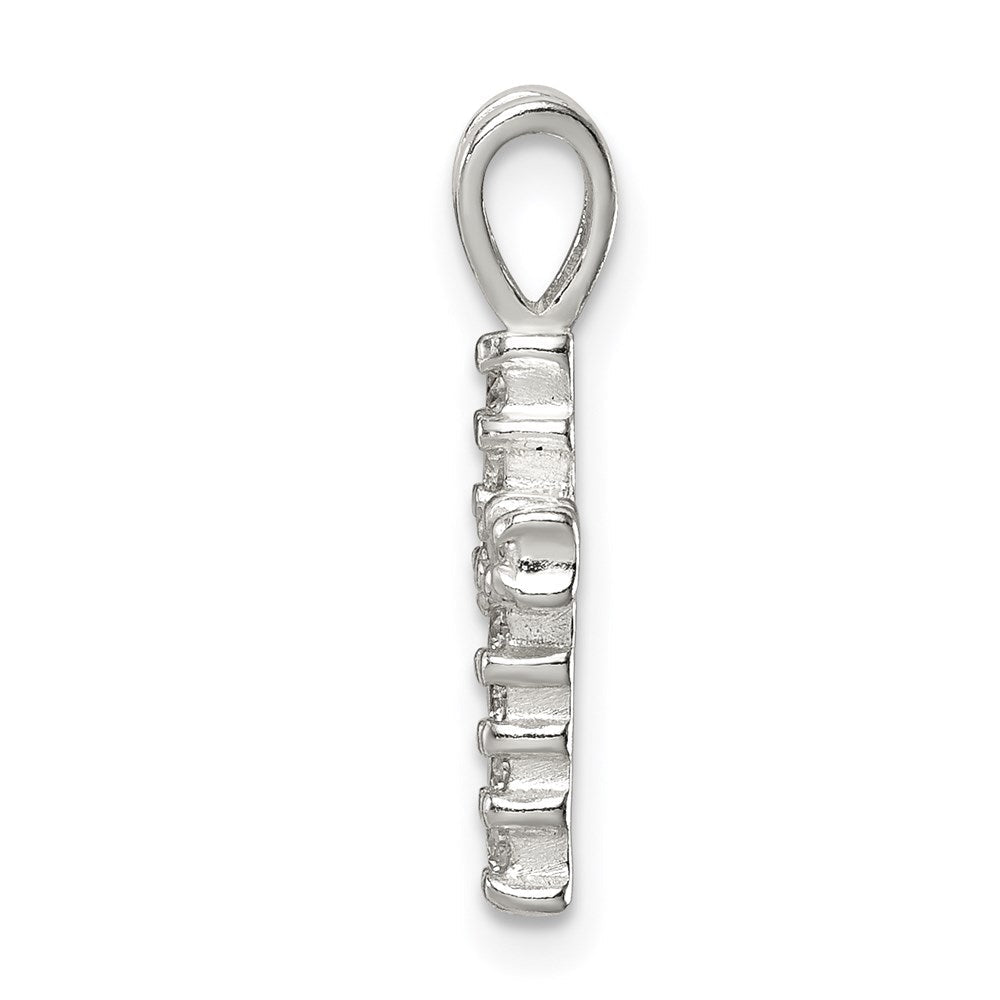 Sterlingsilber Poliert Zirkonia Kreuz Anhänger