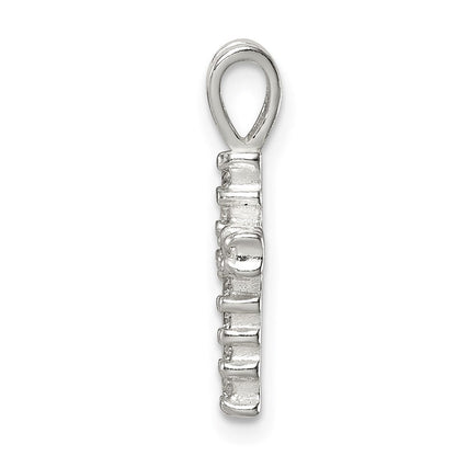 Sterlingsilber Poliert Zirkonia Kreuz Anhänger