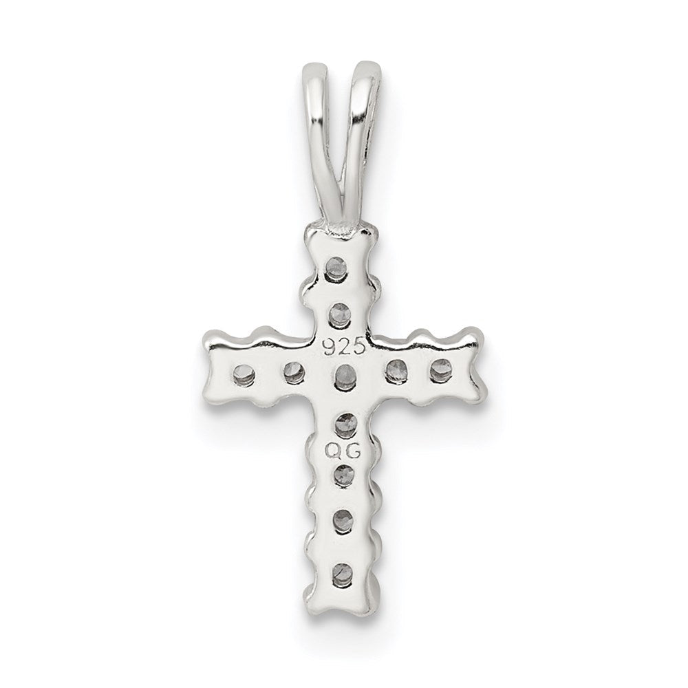 Sterlingsilber Poliert Zirkonia Kreuz Anhänger