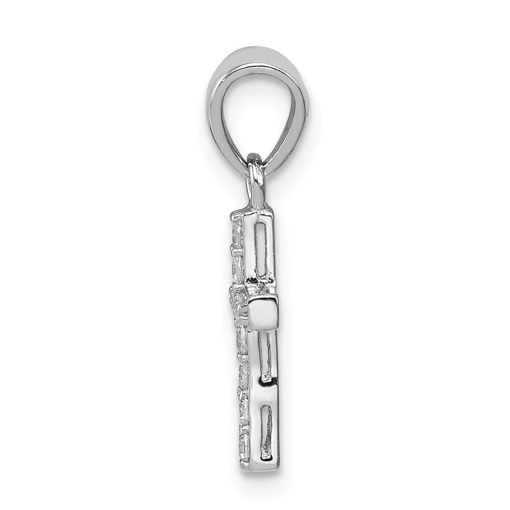 Sterlingsilber Rhodiniert Zirkonia Kreuz Anhänger