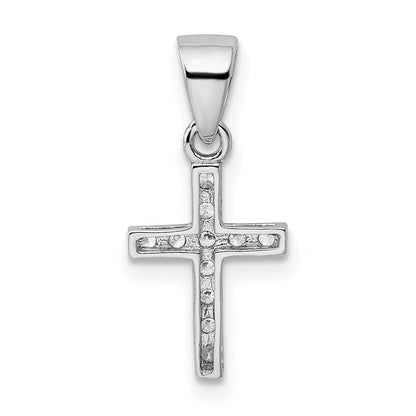 Sterlingsilber Rhodiniert Zirkonia Kreuz Anhänger