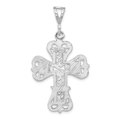 Sterlingsilber Poliert S Design Kreuz Anhänger