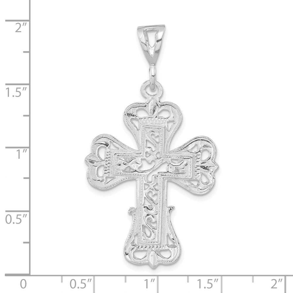 Sterlingsilber Poliert S Design Kreuz Anhänger