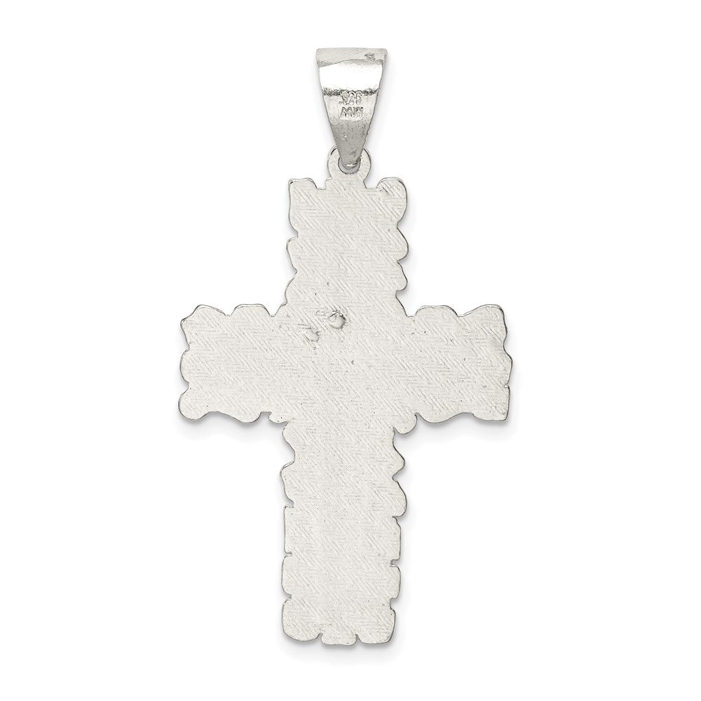 Sterlingsilber Poliert Outlined Kreuz Anhänger