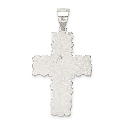 Sterlingsilber Poliert Outlined Kreuz Anhänger
