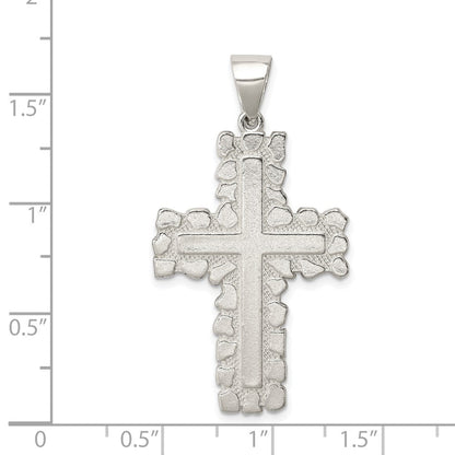 Sterlingsilber Poliert Outlined Kreuz Anhänger