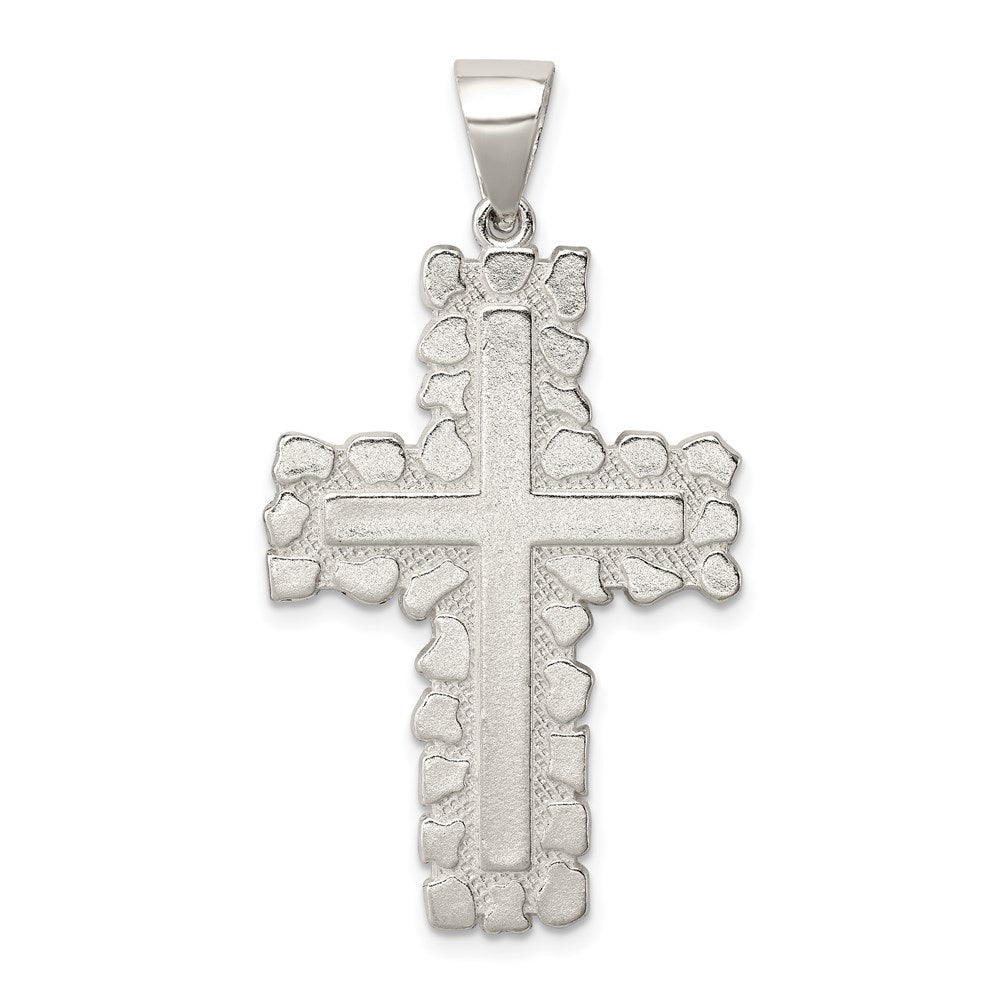 Sterlingsilber Poliert Outlined Kreuz Anhänger