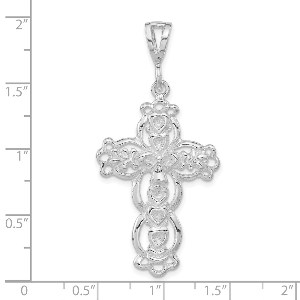 Sterlingsilber Poliert & Strukturiert Schleife Bell Herz Kreuz Anhänger