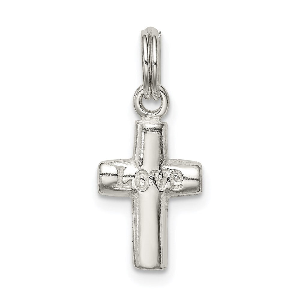 Sterlingsilber Poliert Liebe Kreuz Charm
