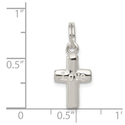 Sterlingsilber Poliert Liebe Kreuz Charm