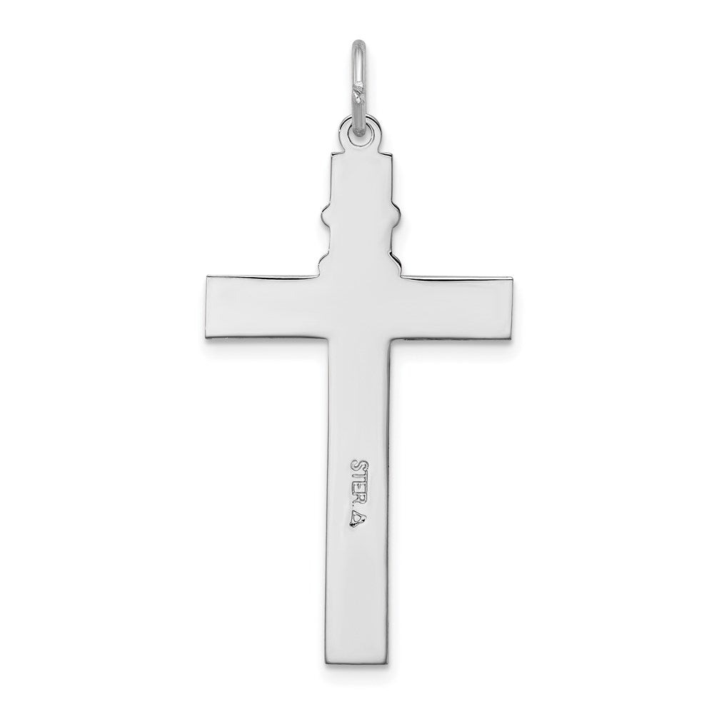 Sterlingsilber Rhodiniert & Goldfarben Rosenkranz auf Kreuz Anhänger